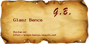 Glasz Bence névjegykártya
